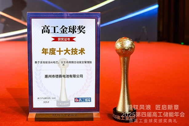 惠州松颢电池荣获2025高工金球奖